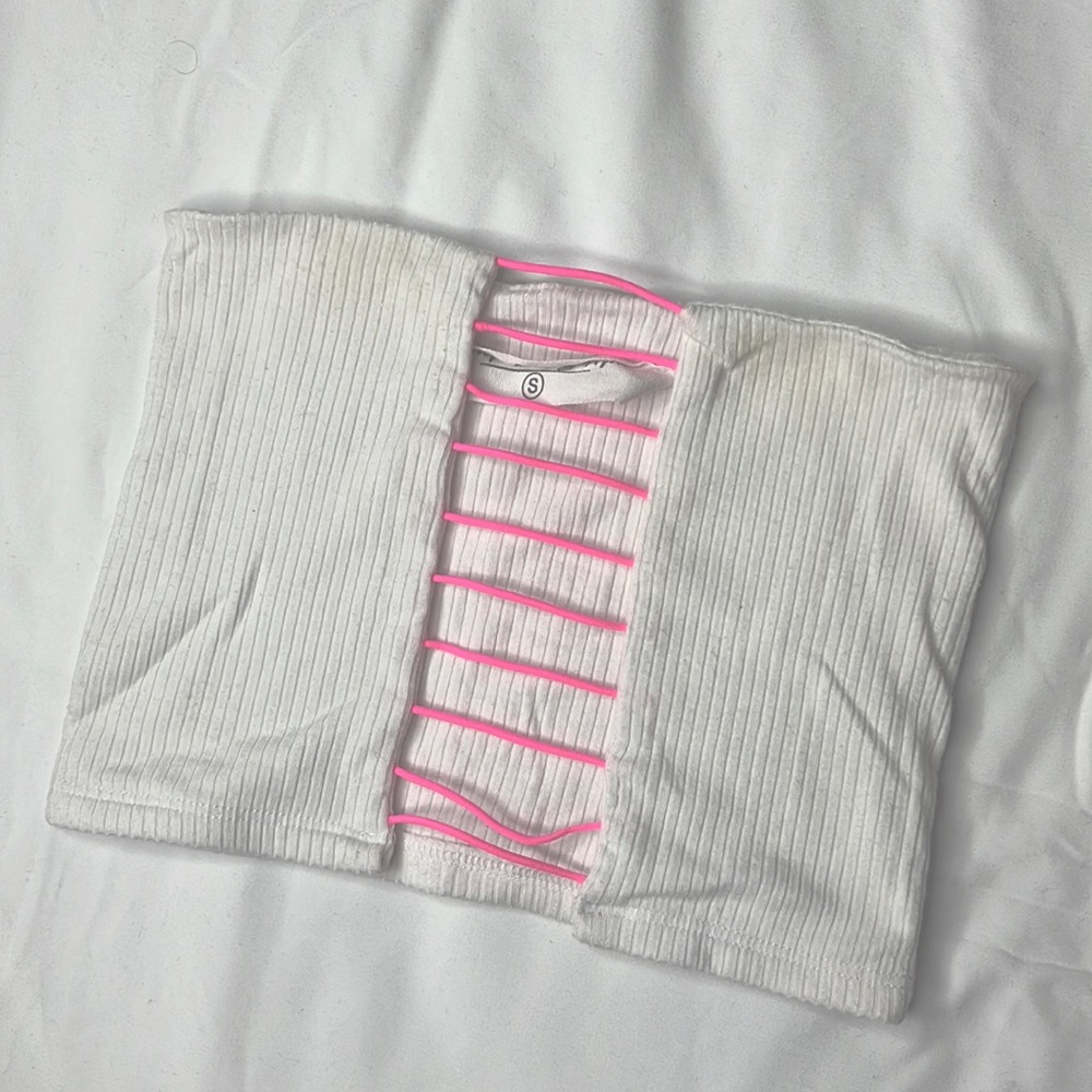 Open front White + Pink Crop - LF